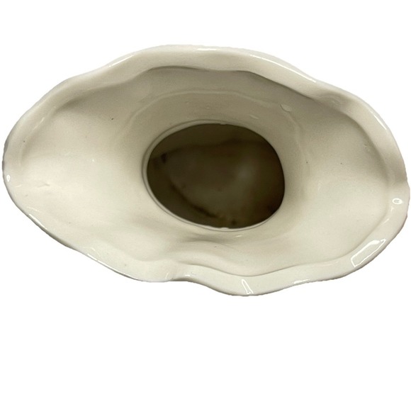 Vintage Ceramic Vase Butterflies White Doves Pink Rose Floral Raised Relief 9" - Picture 7 of 8